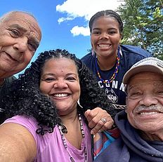 Group of people at powwow