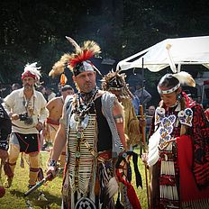 People dancing at powwow