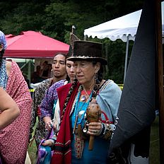 People attending the powwow
