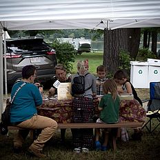 The kids table at the powwow